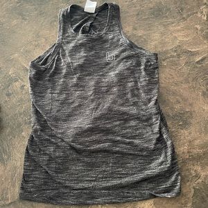 Burn Bootcamp tie back gray and white women’s tank